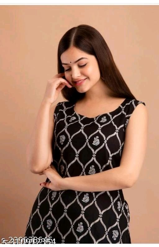 Buy Black Sleeveless Printed Satin Asymmetric Kurti Online in India | Kurti  designs party wear, Collar kurti design, Kurti designs