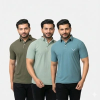 BUFFARO Men's Solid Polycotton Rich Polo T Shirt | Collar Tshirts | Half Sleeves | Plain-Regular Fit ( Pack of 3 )