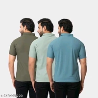 BUFFARO Men's Solid Polycotton Rich Polo T Shirt | Collar Tshirts | Half Sleeves | Plain-Regular Fit ( Pack of 3 )