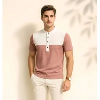 Casual Mandarin Style Men’s Pink T-Shirt – Smart Look, All-Day Comfort|men t shirt |men t shirt with collar |men t shirt |men t shirt pink | t shirt men stylish |t shirt men | pink t shirt