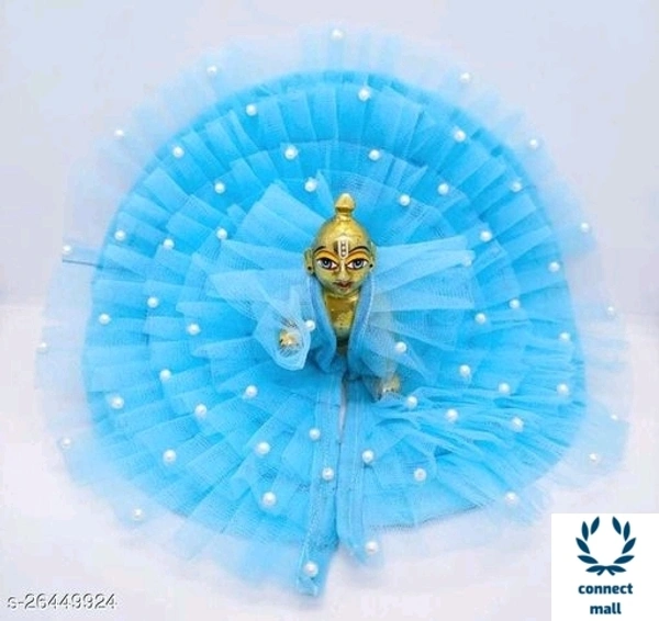 Ladoo Gopal dress -1 No - 5 Inch - Blue - Free size, Blue, Net