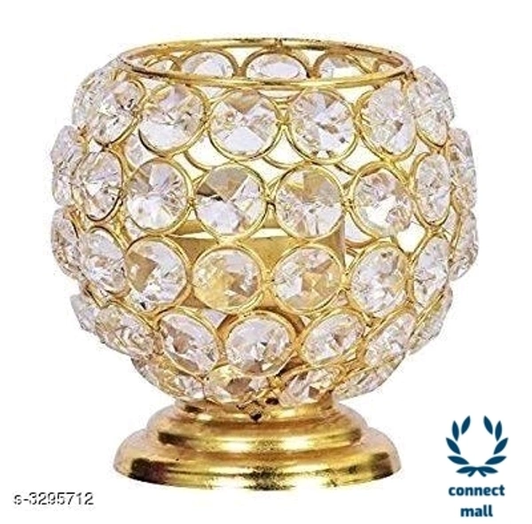 Elegant Diya - Brass, Brass, (L×B×H)4.3cm×3.8cm×3.0cm