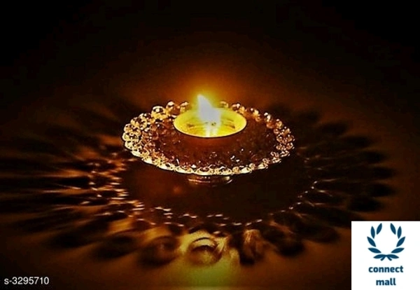 Brass Light holder Diya - (L×B×H)3.3cm×3.3cm×2.3c.m, Brass