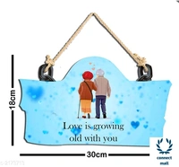 Wodden Wall Hanging - 30 cm×18 cmx3 cm, 7 Different Colour, Wood