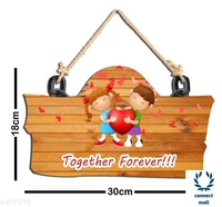 Wodden Wall Hanging - 30 cm×18 cmx3 cm, 7 Different Colour, Wood