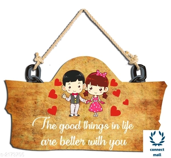 Wodden Wall Hanging - 30 cm×18 cmx3 cm, 7 Different Colour, Wood