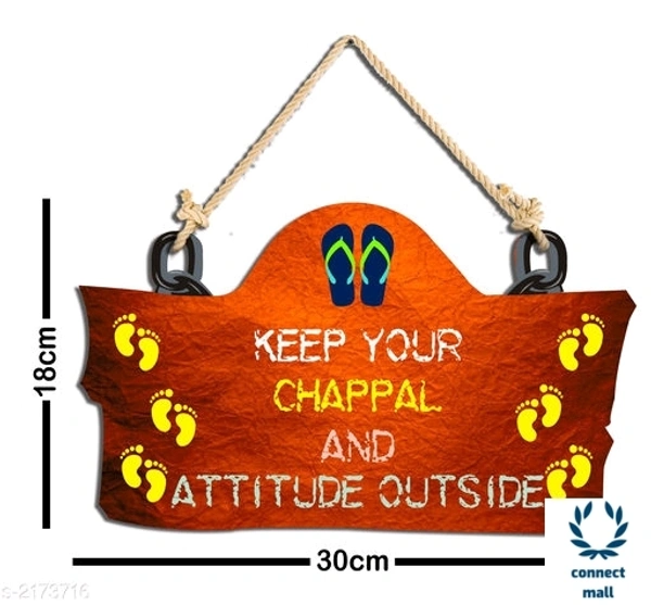 Wodden Wall Hanging - 30 cm×18 cmx3 cm, 7 Different Colour, Wood