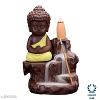Bouddha Smoke Fountain - Orange, Yellow, Pink, Blue, Stone, 10 in × 7 in × 12 in
