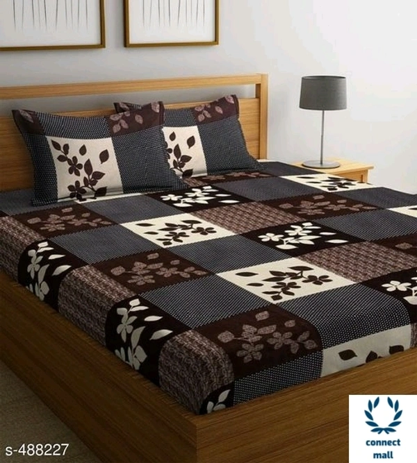 Elegant  Microfibré Double Bedsheet - 100 in × 90 in, Marron,Réd, Blue, White, MicroFiber