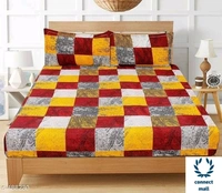 Elegant  Microfibré Double Bedsheet - 100 in × 90 in, Marron,Réd, Blue, White, MicroFiber