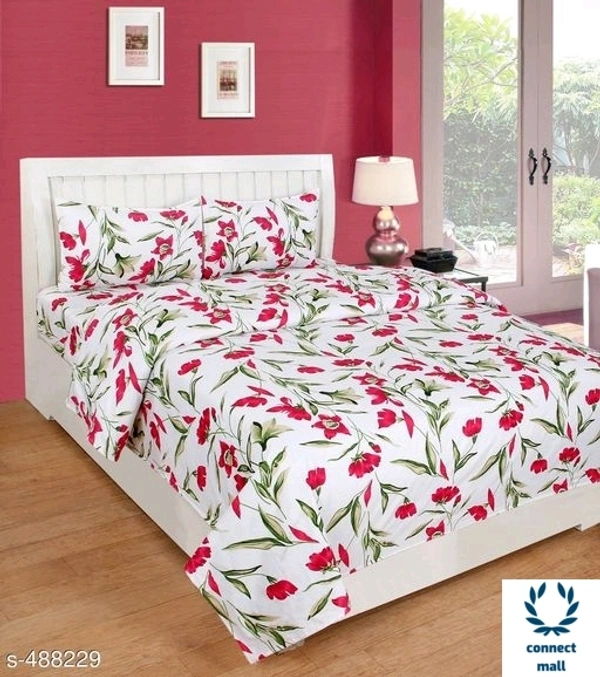 Elegant  Microfibré Double Bedsheet - 100 in × 90 in, Marron,Réd, Blue, White, MicroFiber