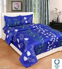 Elegant  Microfibré Double Bedsheet - 100 in × 90 in, Marron,Réd, Blue, White, MicroFiber
