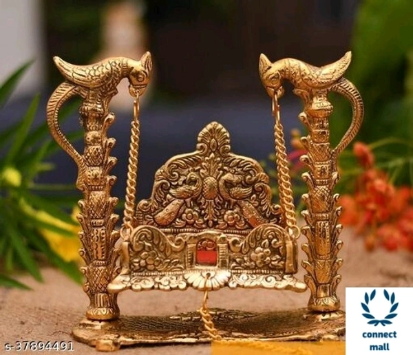 Fancy Show Piece - 17cm×9.5cm×7.5cm, Golden Yellow, Metal