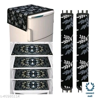 Fridge Combo Cover - White & Black, (B×L×H)55cm×97cm×0.5cm, PVC, Fridge Cover