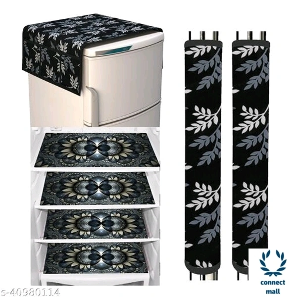 Fridge Combo Cover - White & Black, (B×L×H)55cm×97cm×0.5cm, PVC, Fridge Cover