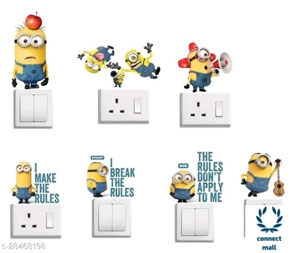 Mural wall Sticker - 1 Minion Sticker - Free Size, Blue, PVC vinyl