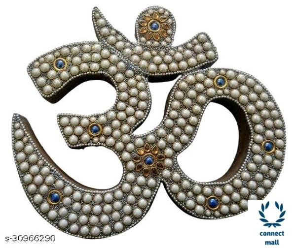 WallDecor Wooden OM - Moti & Kundan - Wooden OM - Moti & Kundan