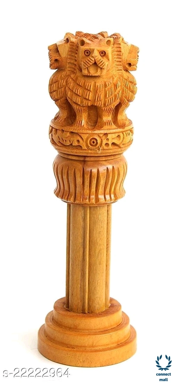 Wooden Ashoka Pillar - L× B (6cm× 6cm), Yellow, Wooden