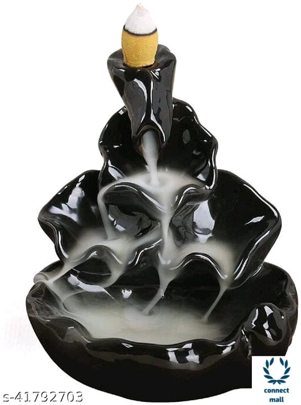 Smoke Fountain - 10cm× 10 cm× 11cm, Black, Stone