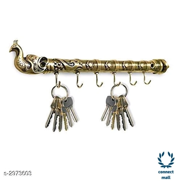 Trendy Key Holder - (L×B×H)23cm ×5cm×1cm, Black, Metal