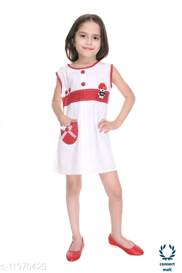 Fancy Frocks - 2-3 yrs, White & Red, Cotton