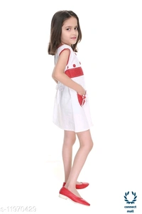 Fancy Frocks - 2-3 yrs, White & Red, Cotton