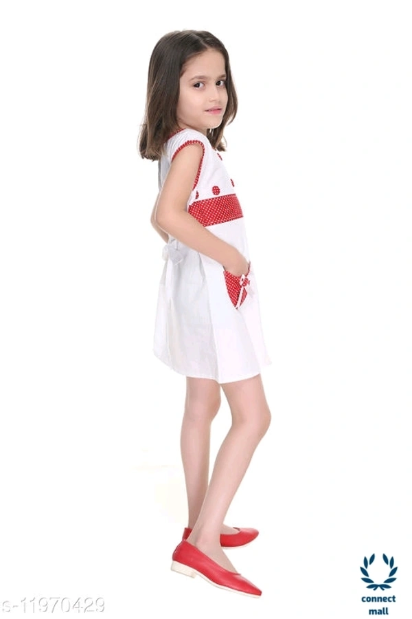 Fancy Frocks - 2-3 yrs, White & Red, Cotton