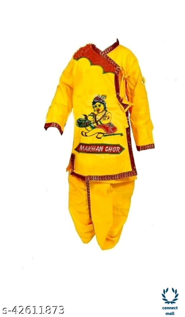 Krishna dress - 0-1Yrs, Yellow, Cotton