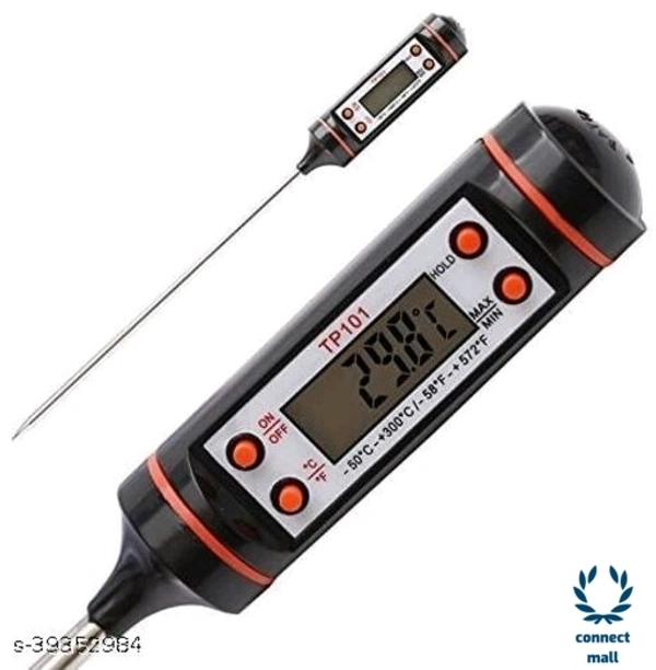 Kitchen Thermometer - 4cm × 2cm × 8 cm, Black, Staliniens steel