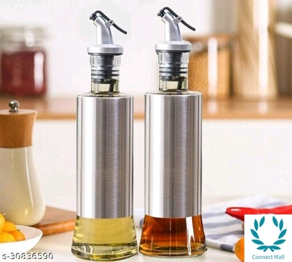 Stainless Steel With Glass Oil Dispenser 