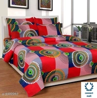 Graceful Bedsheet - 90cm × 90 cm, Red, Poly Cotton 