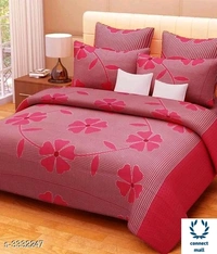Graceful Bedsheet - 90cm × 90 cm, Red, Poly Cotton 