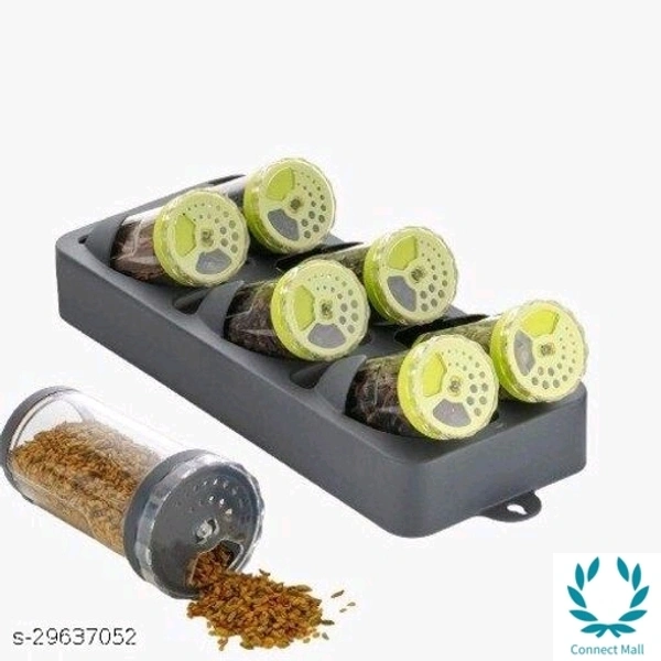 Trendy Spice Stand With 6 Spice Container  - plastic