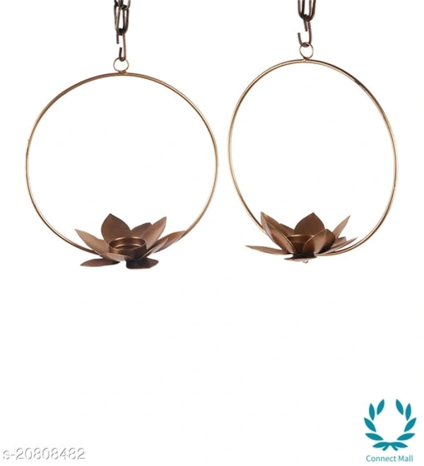 Round Flower Tealight Holder Set Of 2