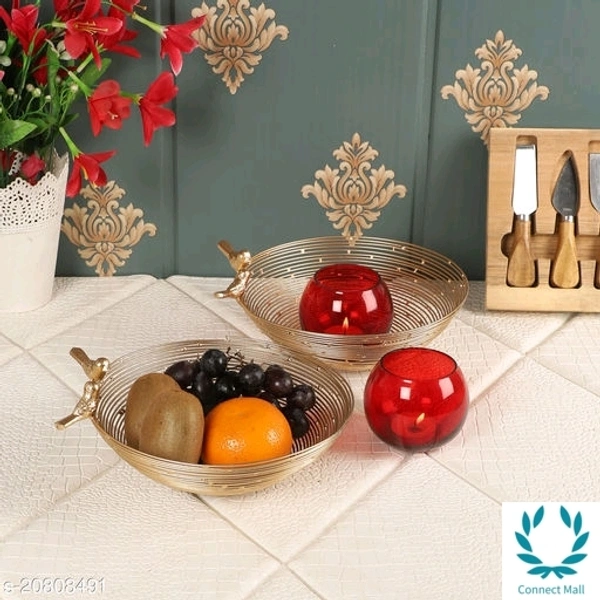 Bird Tealight Holder/ Fruits Platter - Pack Of 2