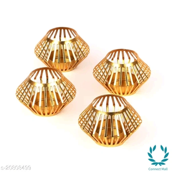 Small Plating Tealight Holder Pack Of 2