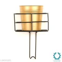 Planter Stand With Golden Pot