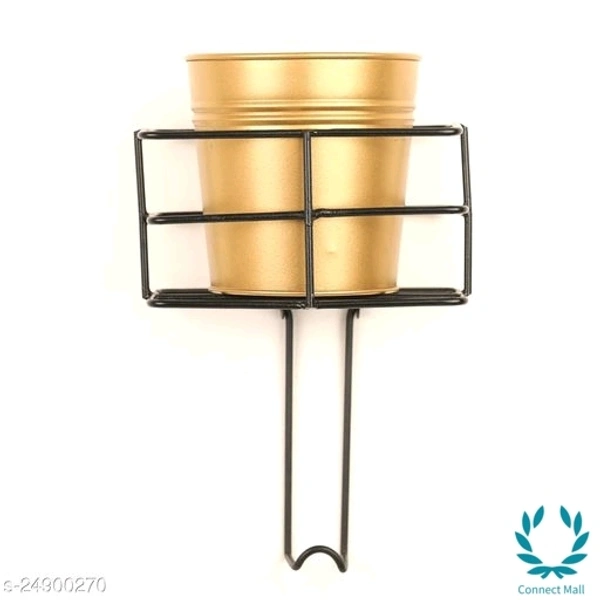 Planter Stand With Golden Pot