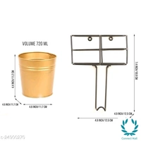 Planter Stand With Golden Pot