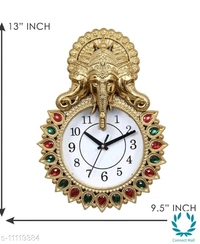 Designer Analog Wall Clock - Golden