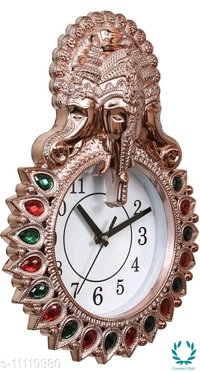 Designer Analog Wall Clock - Golden