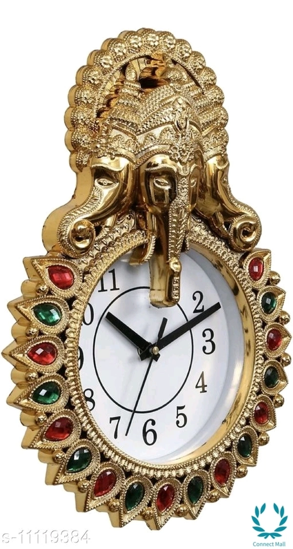 Designer Analog Wall Clock - Golden