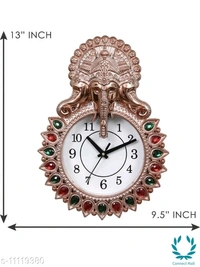 Designer Analog Wall Clock - Brass 