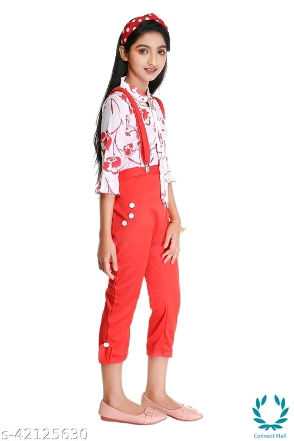 Fancy Top & Bottom Set - 4-5 Years, Red