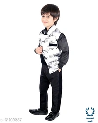 Boy's Ethnic Party Wear - 4-5yrs, Black, Polyester , 1