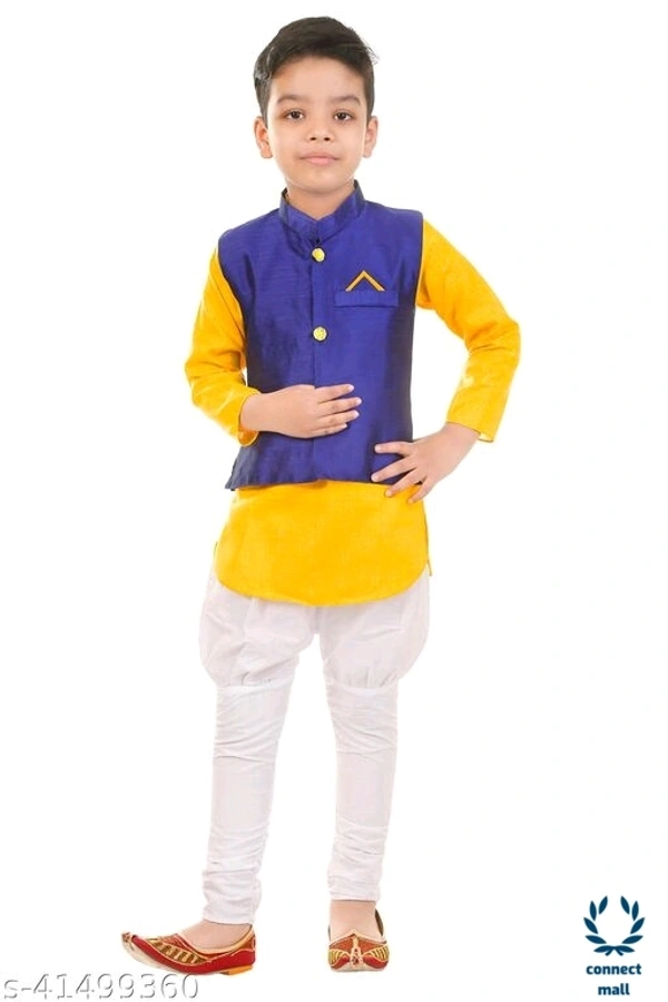 Ethnic Wear - 2-3Yrs, Yellow &  Blue, Cotton