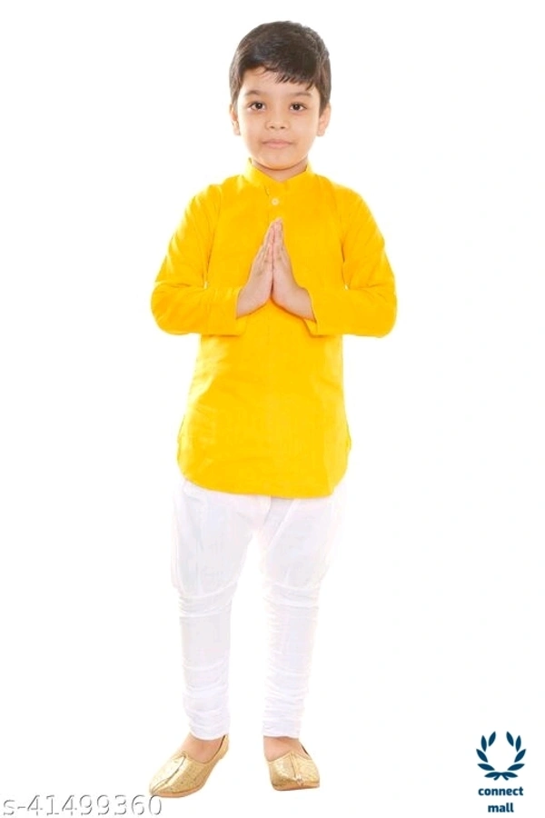 Ethnic Wear - 1-2 Yrs, Yellow & Blue, Cotton