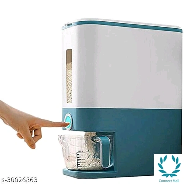 Rice Storage Container 10kg Gray Colour  - 10kg, Blue, 1 Pc