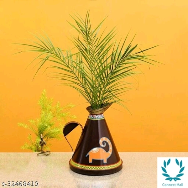 Jolly Elephant Oil Jar in Metal (11x10x12) - Metal, Pot