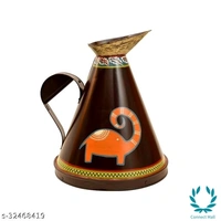 Jolly Elephant Oil Jar in Metal (11x10x12) - Metal, Pot